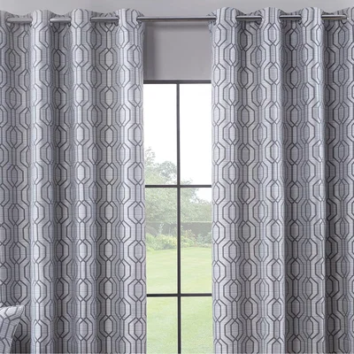The Range Dakota Eyelet Blackout Curtains - Silver / 46in / 54in