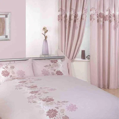 The Range Chantilly Polycotton Curtain Pair (66x72 CM) - Mink