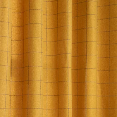 The Range Ellis Check Room Darkening Eyelet Curtain Pair - Ochre / 229cm / 168cm