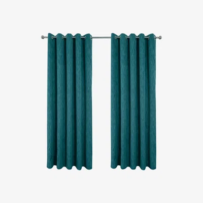 The Range Rossi Blackout Lined Eyelet Curtains - Teal / 165cm / 183cm