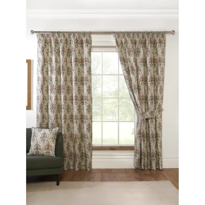 The Range Buttermere - Fully Lined Floral Curtains - Pencil Pleat - Polycotton (Autumn, 46'' x 54'' - 117cm x 137cm (Pair))