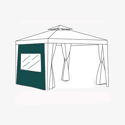 The Range Water-resistant garden replacement Gazebo Window Curtain - Green