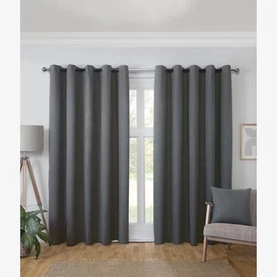 The Range Linden Blackout Curtain - Charcoal / 137cm / 168cm