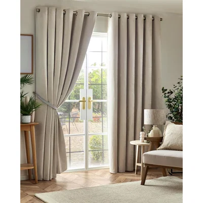 The Range Chenille Blackout Ring Top Eyelet Curtains - 183cm / 229cm