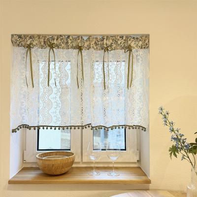 The Range Retro Bow Short Curtain - White / 100cm