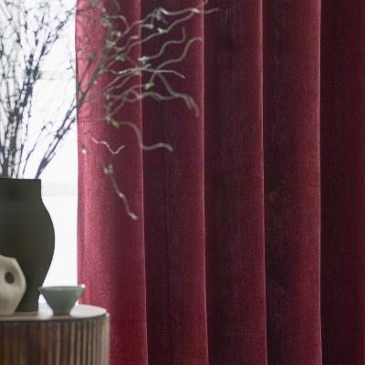 The Range Heavy Chenille Velvet Room Darkening Pencil Pleat Curtains - Linen / 168cm / 229cm