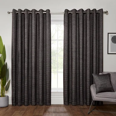 The Range Halden Eyelet Curtain - Black / 168cm / 229cm