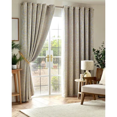 The Range Victoria Room Darkening Ring Top Curtains - Ochre / 183cm / 168cm
