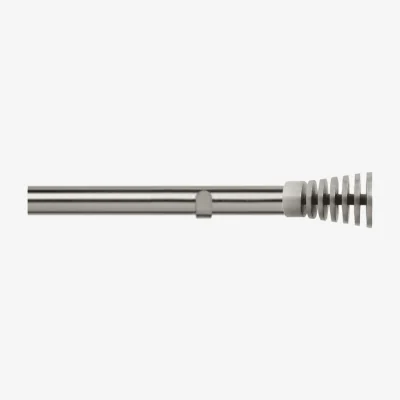 The Range 28mm Fixed Length Metal Eyelet Curtain Pole Set - Muse Finial - Satin Silver