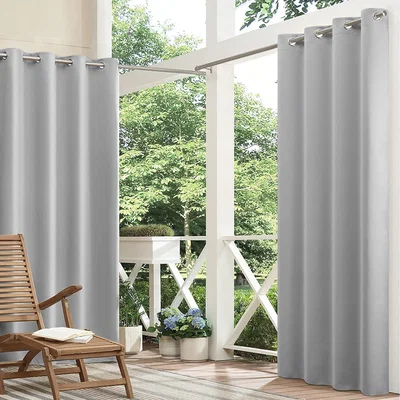 The Range Outdoor Waterproof Blackout Curtains - Grey / 244cm