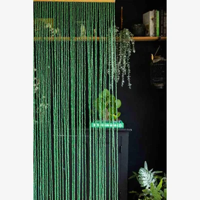 Rockett St George Beaded Curtain in Green
