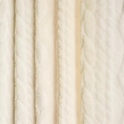 The Range OHS Cable Knit Fleece Thermal Eyelet Curtains - Cream