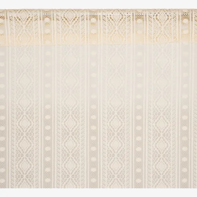 The Range Elegant Semi-Sheer Lace Curtains with Decorative Tassels - Beige