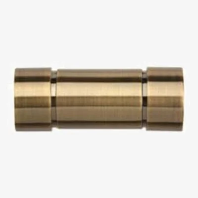 The Range 28mm Fixed Length Metal Eyelet Curtain Pole Set - Aspect Finial - Antique Brass