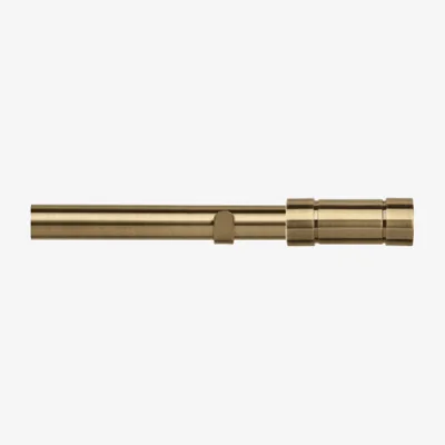 The Range 28mm Fixed Length Metal Eyelet Curtain Pole Set - Aspect Finial - Antique Brass