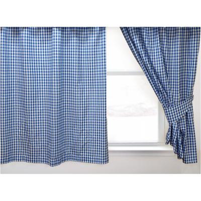 The Range Gingham Check Bluebell Curtains Or Pelmets Blue Pencil Pleat Header - Bluebell / 54in / 46in