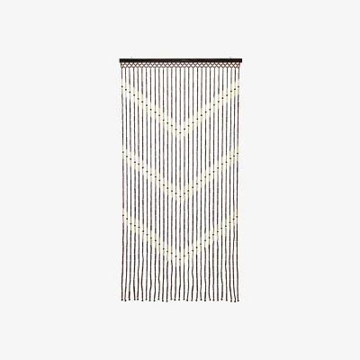 The Range Bamboo Beaded Door Curtain - Down Arrow Design - Brown
