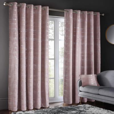 The Range Stunning Metallic Foil Velvet Curtains - Dusky / 90in
