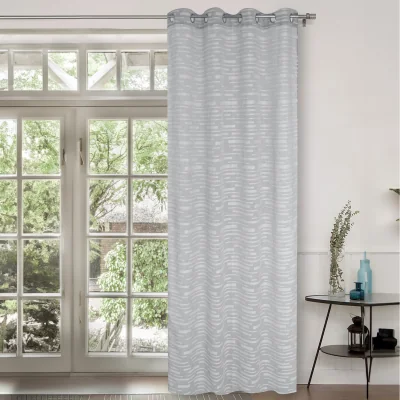 The Range Block Faux Linen Voile - Grey