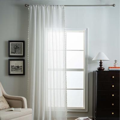 The Range Striped Hair Cord Curtains - White / 180cm