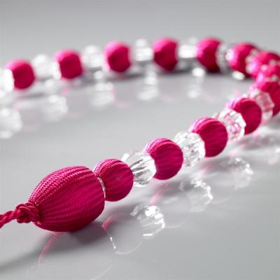 The Range Pair of Beaded Rope Curtain Tie Backs - Cerise