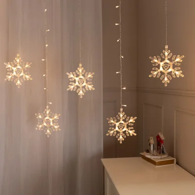 The Range Snowflake White Outdoor Curtain Light - White