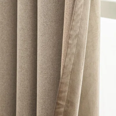 The Range Verso Suede Blackout Eyelet Curtains - Mocha / 168cm / 183cm