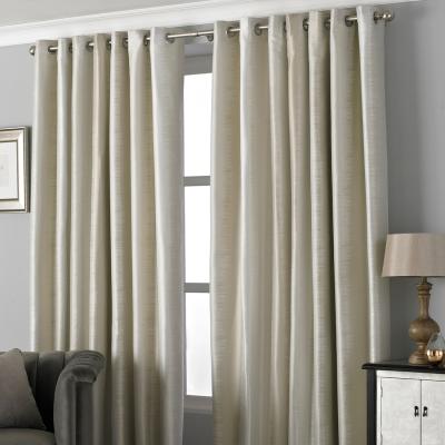 The Range Set of 2 Hurlingham Shimmer Eyelet Curtains - Champagne / 168cm