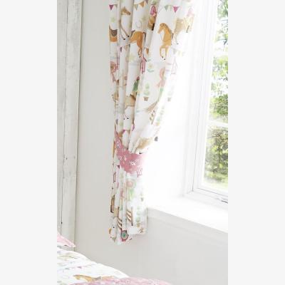 The Range Horse Show Pencil Pleat Curtains - Pink