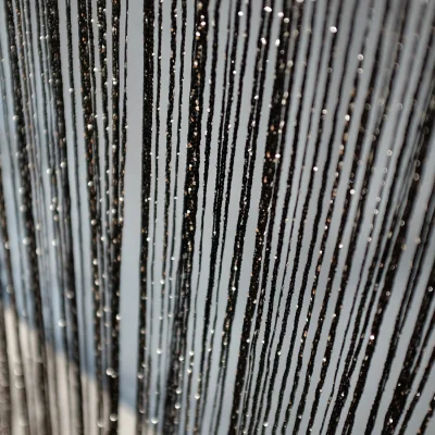 The Range Extra Large Jazz Glitter String Curtain Panel - Black