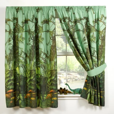 The Range T Rex Polycotton Curtains Pair - Multi