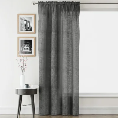 The Range Rhodes Voile Panel Curtain - Charcoal / 137cm