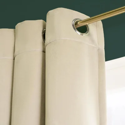 The Range OHS Thermal Velvet Eyelet Curtains - Natural