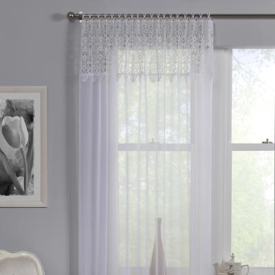 The Range Larissa Voile Macrame Slot Top Panel - White / 137cm