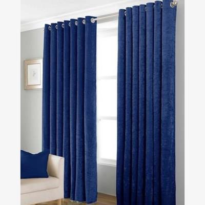 The Range Euphoria Crushed Velvet Curtains - Navy / 1.89kg / 137cmcm