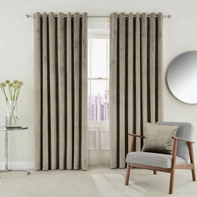 The Rug Seller Escala Lined Eyelet Curtains in Linen Grey by Helena Springfield&nbsp;183cmx229cm