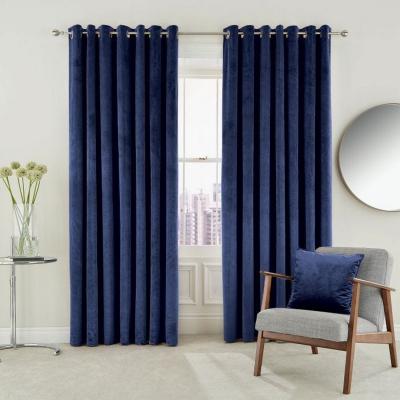 The Rug Seller Escala Lined Eyelet Curtains in Electric Blue by Helena Springfield&nbsp;168x137cm