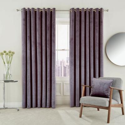 The Rug Seller Escala Lined Eyelet Curtains in Damson Purple by Helena Springfield&nbsp;168cmx183cm