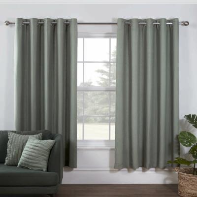 The Rug Seller Lazy Linen Plain Eyelet Curtains in Sage Green&nbsp;167x183cm