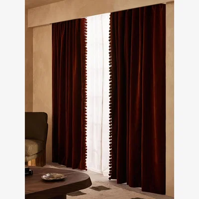 Soho Home Margeaux Velvet Curtains, Rust, Width 263cm Length 274cm