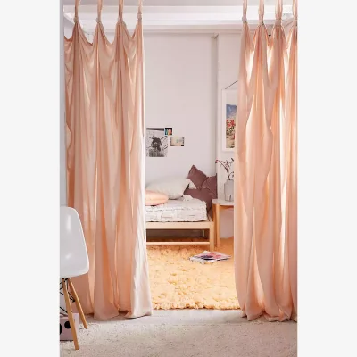 Urban Outfitters Urban Outfitters Pink Knotted Window Curtain - Pink 132cm x 213cm