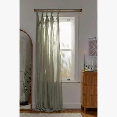 Urban Outfitters Urban Outfitters Sage Knotted Window Curtain - Green 132cm x 213cm