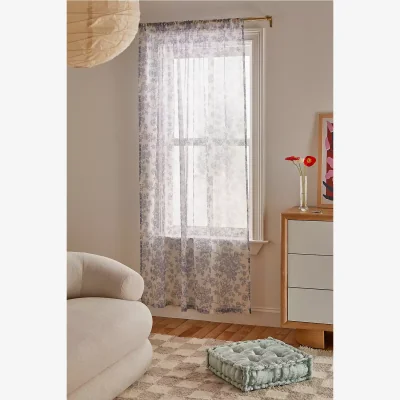 Urban Outfitters Urban Outfitters Blue Toile Curtain - Light Blue ALL