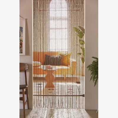Urban Outfitters Urban Outfitters Bamboo Beaded Curtain - Neutral ALL
