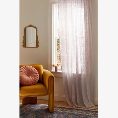 Urban Outfitters Nadia White Lace Curtain - Lilac ALL at Urban Outfitters