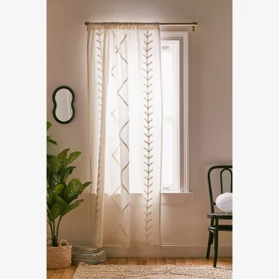 Urban Outfitters Hurley White Tufted Curtain - White ALL at Urban Outfitters