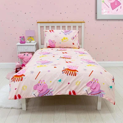 The Range Peppa Pig Magic Duvet Cover with Pillowcase Bedding Quilt Set - Pink