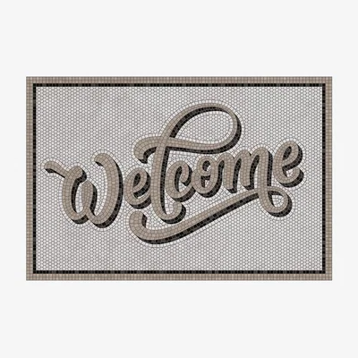 Amara PODEVACHE - 5th Avenue Welcome Vinyl Door Mat - Grey