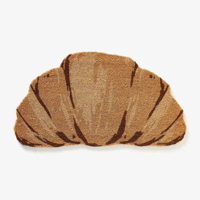 Anthropologie Croissant-Shaped Coir Printed Doormat