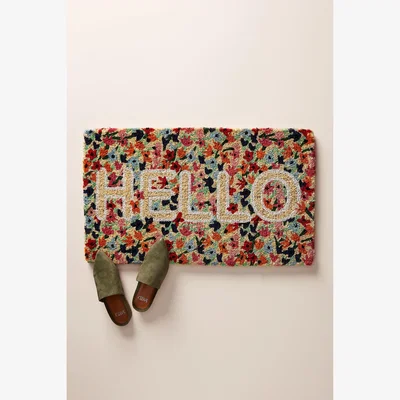 Anthropologie Floral Greeting Doormat